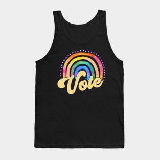 Retro Hippie Watercolor Rainbow VOTE  Design Tank Top